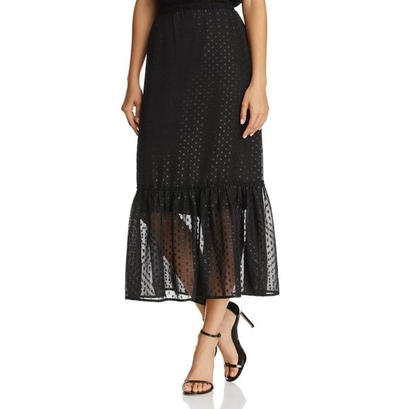 Dresses & Skirts - NWT Chiffon Black Long Skirt Sz XS